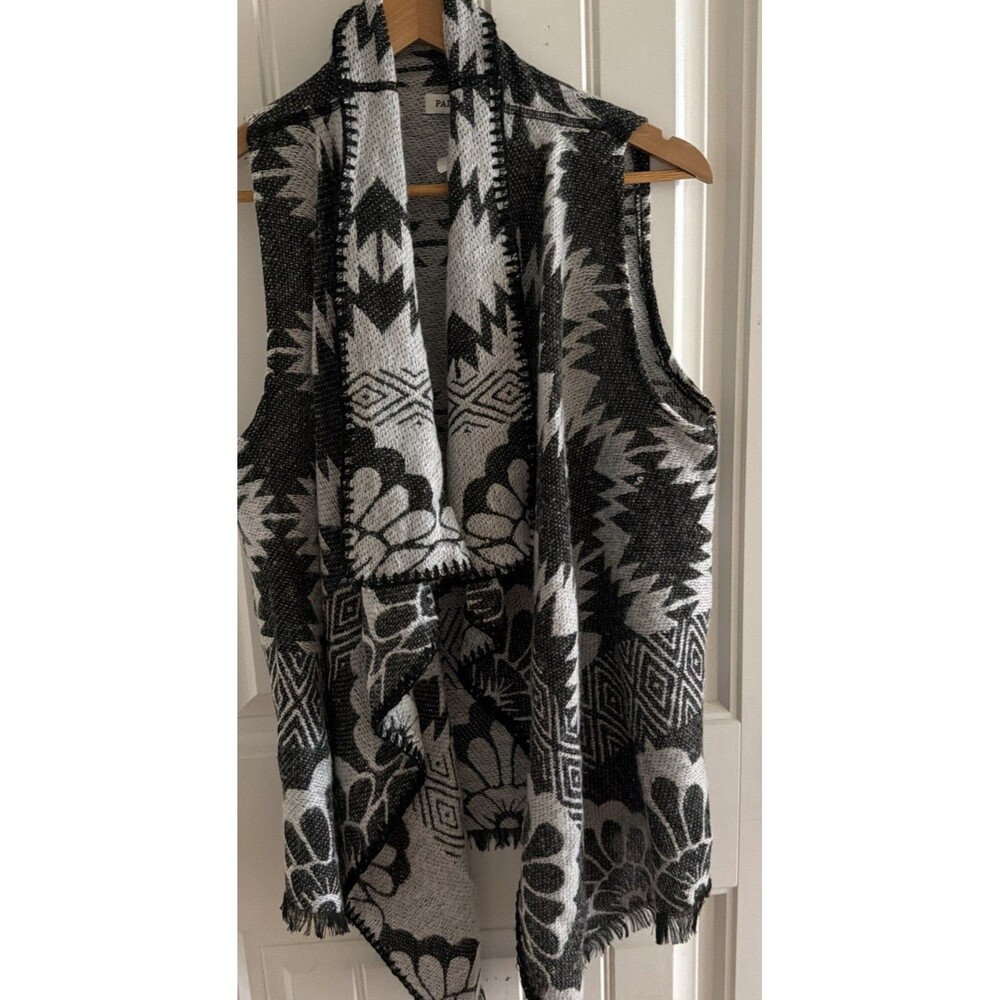 Women’s Open Front Vest Shawl Sweater One Size Aztec Woven Wrap Festival Boho